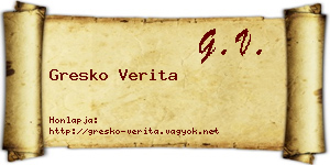 Gresko Verita névjegykártya
